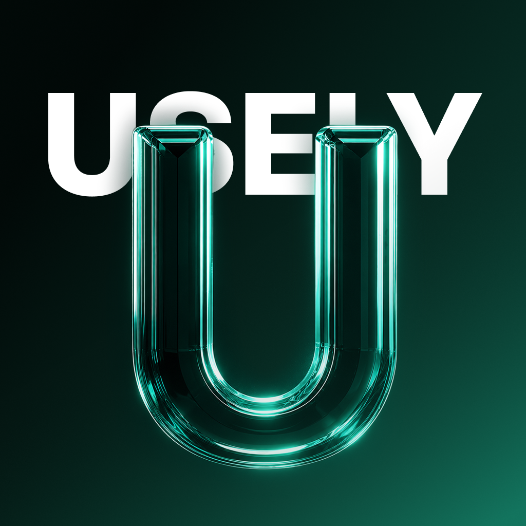 USELY accounting app keyvisual with glass U